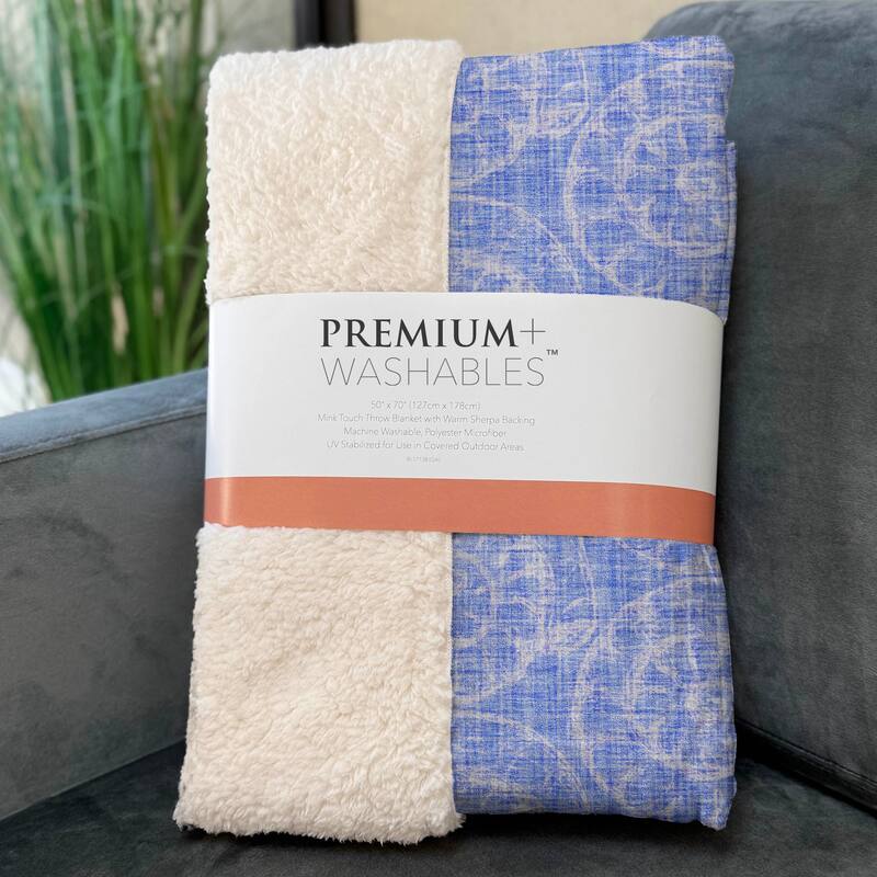 Premium Machine Washable ASB190 Seashell Sherpa Throw Blanket