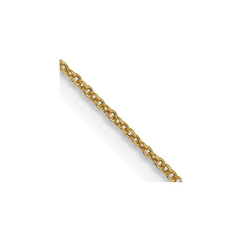 Curata 14k Yellow Gold 0.8mm Round Cable Chain Necklace (Lobster)