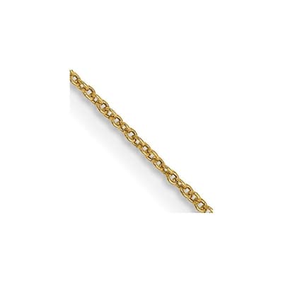 Curata 14k Yellow Gold 0.8mm Round Cable Chain Necklace (Lobster)