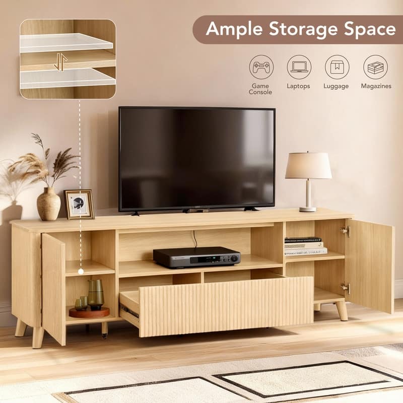 Spruce & Spring 70" TV Stand Modern Entertainment Center for TVs up to 80"