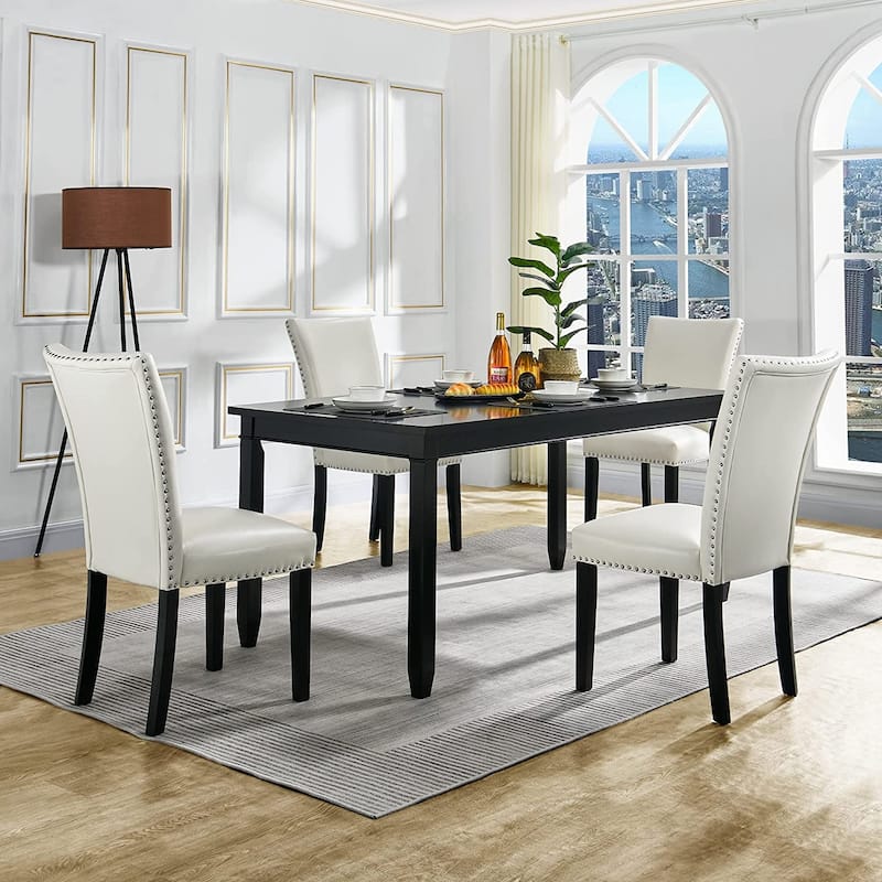 Chairs Faux Leather Dining Chairs Set of 2