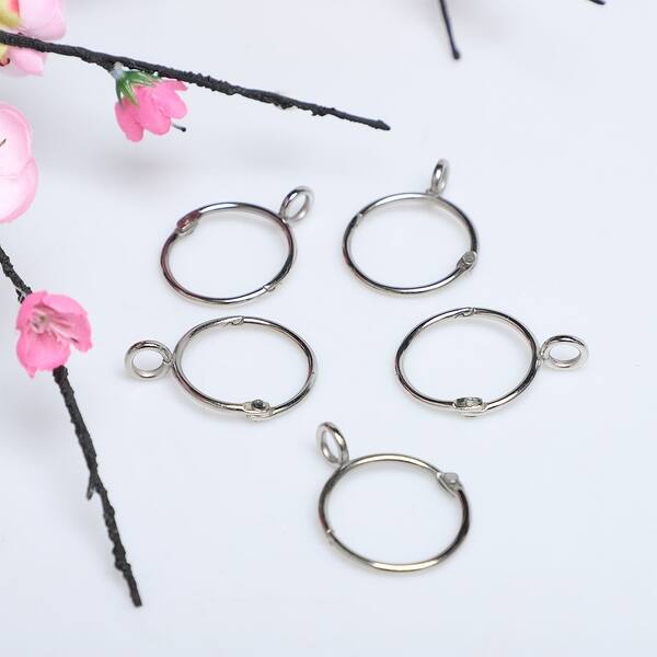 Shop 10 Pack Metal Curtain 1 3 Inch Rings Snap Joint With Eyelet