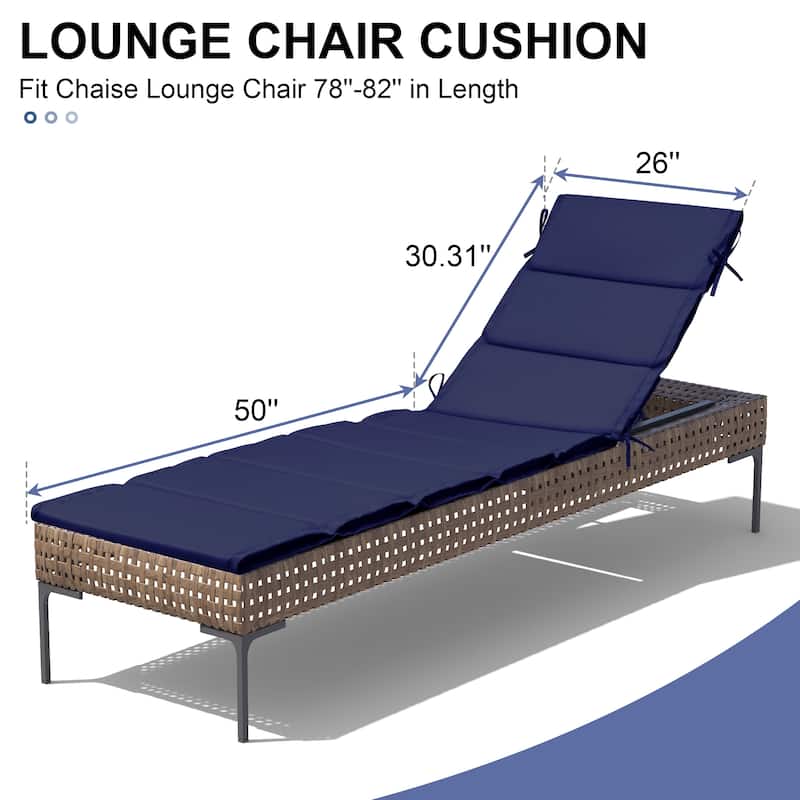 Outdoor Patio Chaise Lounge Cushion Lounger Cushion