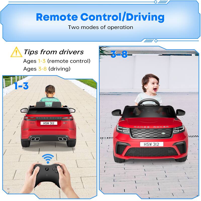 Ride On Cars for Kid 4-8, 12V Licensed Land Rover Ride Electric Car