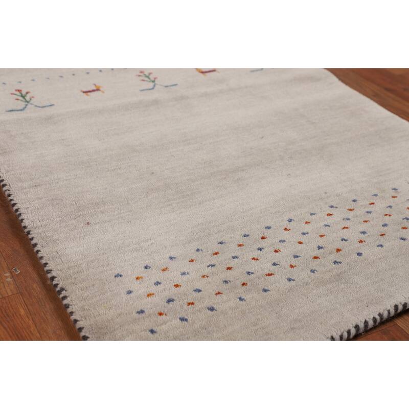 Gabbeh Indian Runner Rug Hand-Knotted Oriental Tribal Wool Carpet - 2'7"x 9'7"