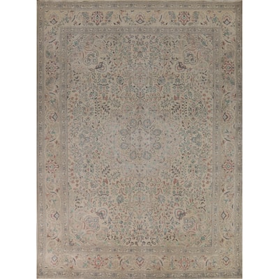 Floral Tabriz Persian Area Rug Hand-Knotted Wool Carpet - 9'10"x 12'6"