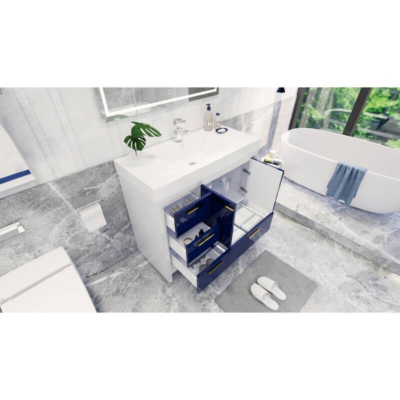 Dove 42'' Freestanding Vanity with Reinforced Acrylic Sink