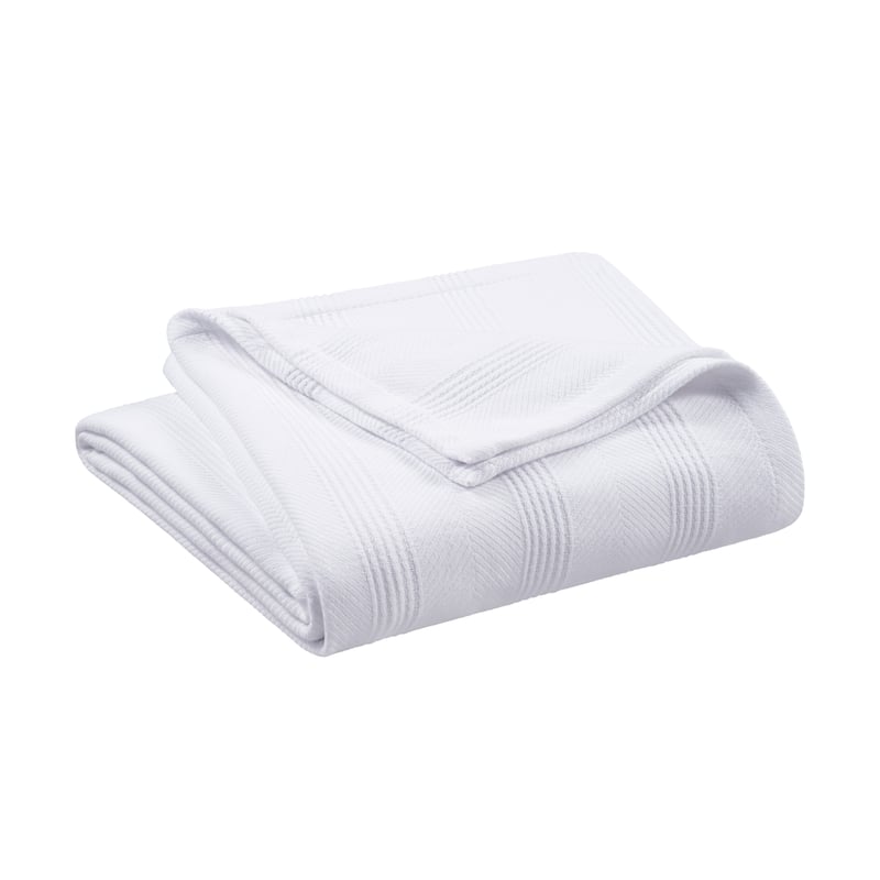 Vellux Cotton - Soft Lightweight Breathable All Season Blanket - Twin - White