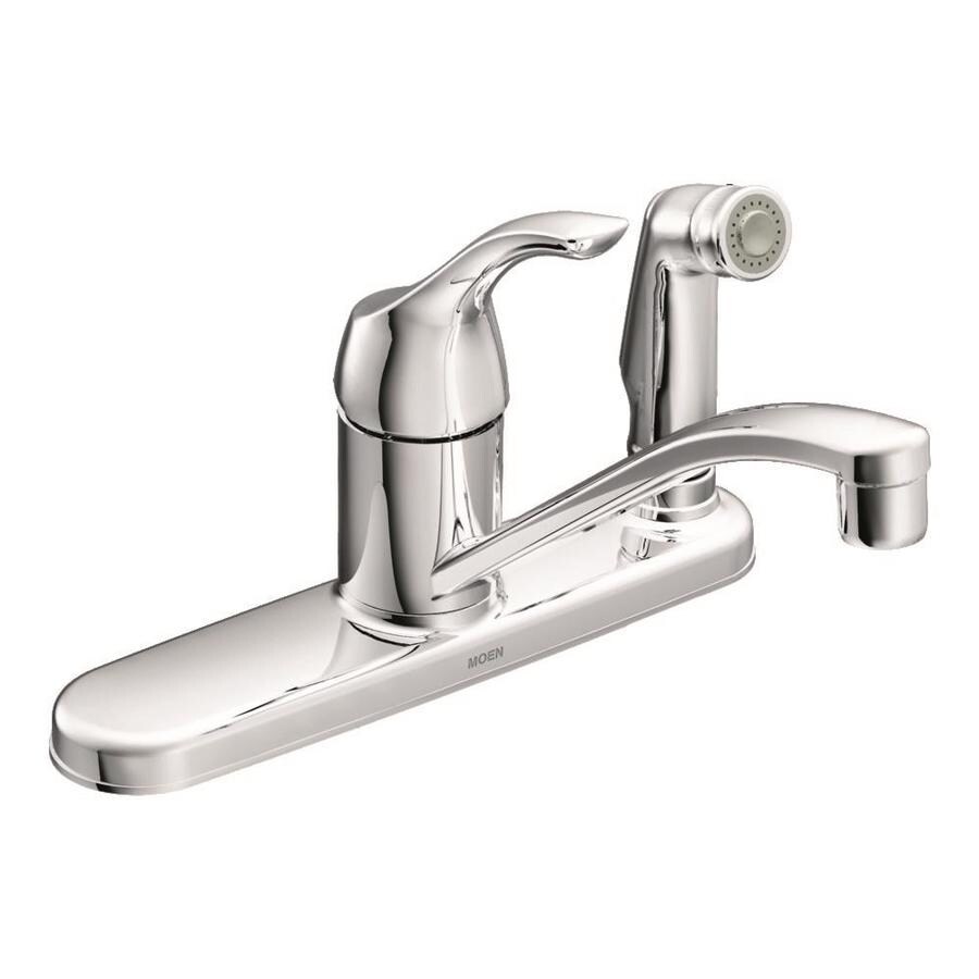 Moen Ca87554c Adler One Handle Low Arc Kitchen Faucet Chrome Overstock 24320139