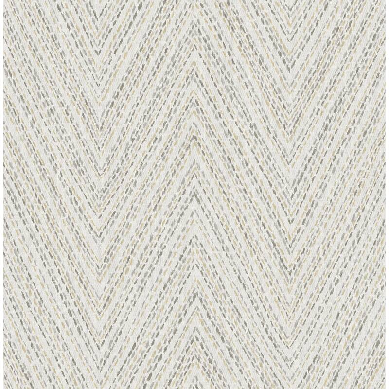A-Street Prints Lainey Neutral Stitched Chevron Wallpaper