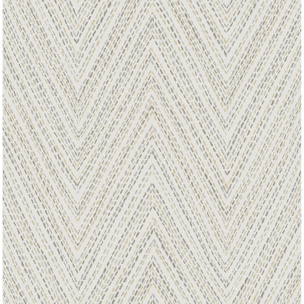 A-Street Prints Lainey Neutral Stitched Chevron Wallpaper