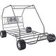 preview thumbnail 3 of 6, Youth Go Kart Design Twin Bed w/4 Wheels & Racing Flag Decor Headboard