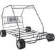 preview thumbnail 3 of 13, Youth Go Kart Design Twin Bed with 4 Wheels & Racing Flag Decor Headboard, Metal Tube Supporting Slat System, No Box Spring Need