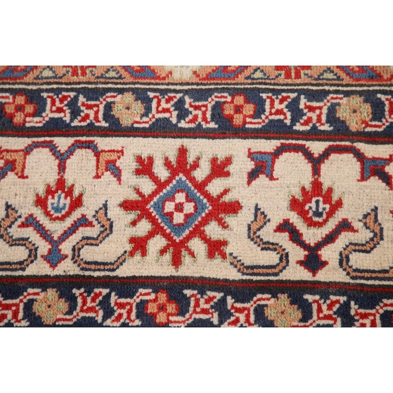 Vegetable Dye Blue Kazak Oriental Large Area Rug Handmade Wool Carpet - 12'8" x 16'5"