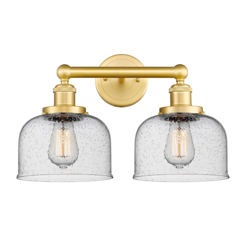 Innovations Lighting 616-2W-10-16-L Bell Vanity Bell 2 Light 16" Wide - Satin Gold / Seedy