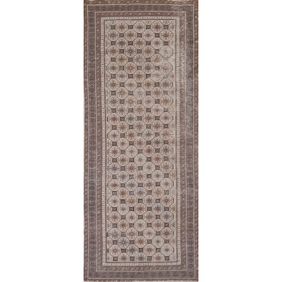 Distressed Balouch Persian Vintage Runner Rug Handmade Wool Carpet - 3'2" x 9'5"