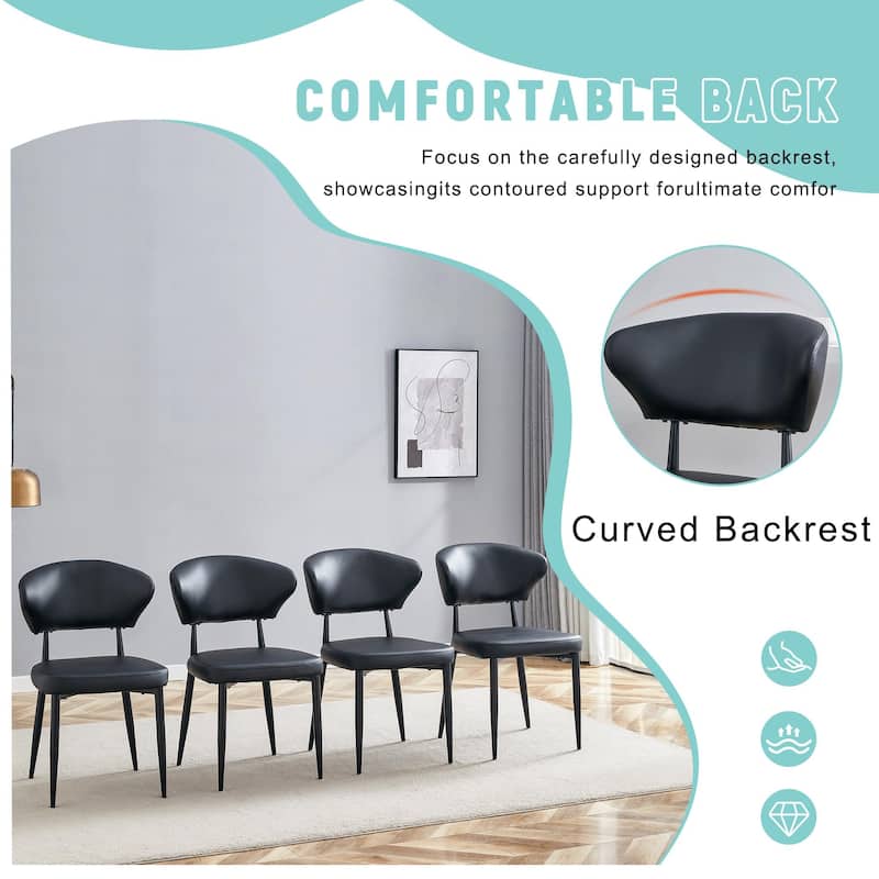 Dining Room Set of 4 Dining Chair with A Curved Backrest Kitchen Chair Side Chair Armless Chair