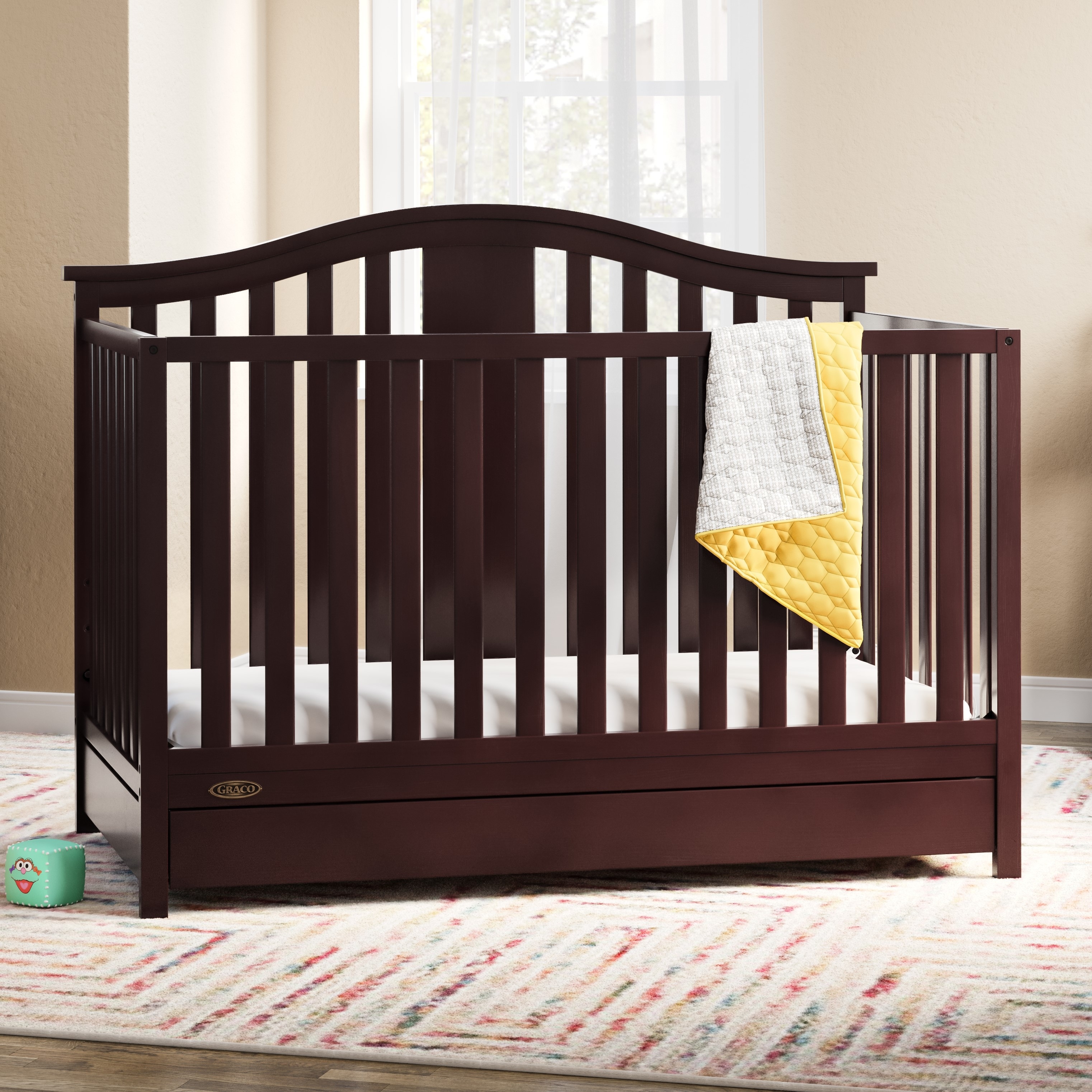 Graco Solano 4 in 1 Convertible Crib with Drawer Converts to Toddler Bed Daybed and Full Size Bed Bed Bath Beyond 23600939