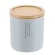 preview thumbnail 52 of 63, Sleek Cotton Pad Holder - Polyresin Bathroom Storage Container with Bamboo Lid - 4 L x 4 W x 4.6H Light Blue