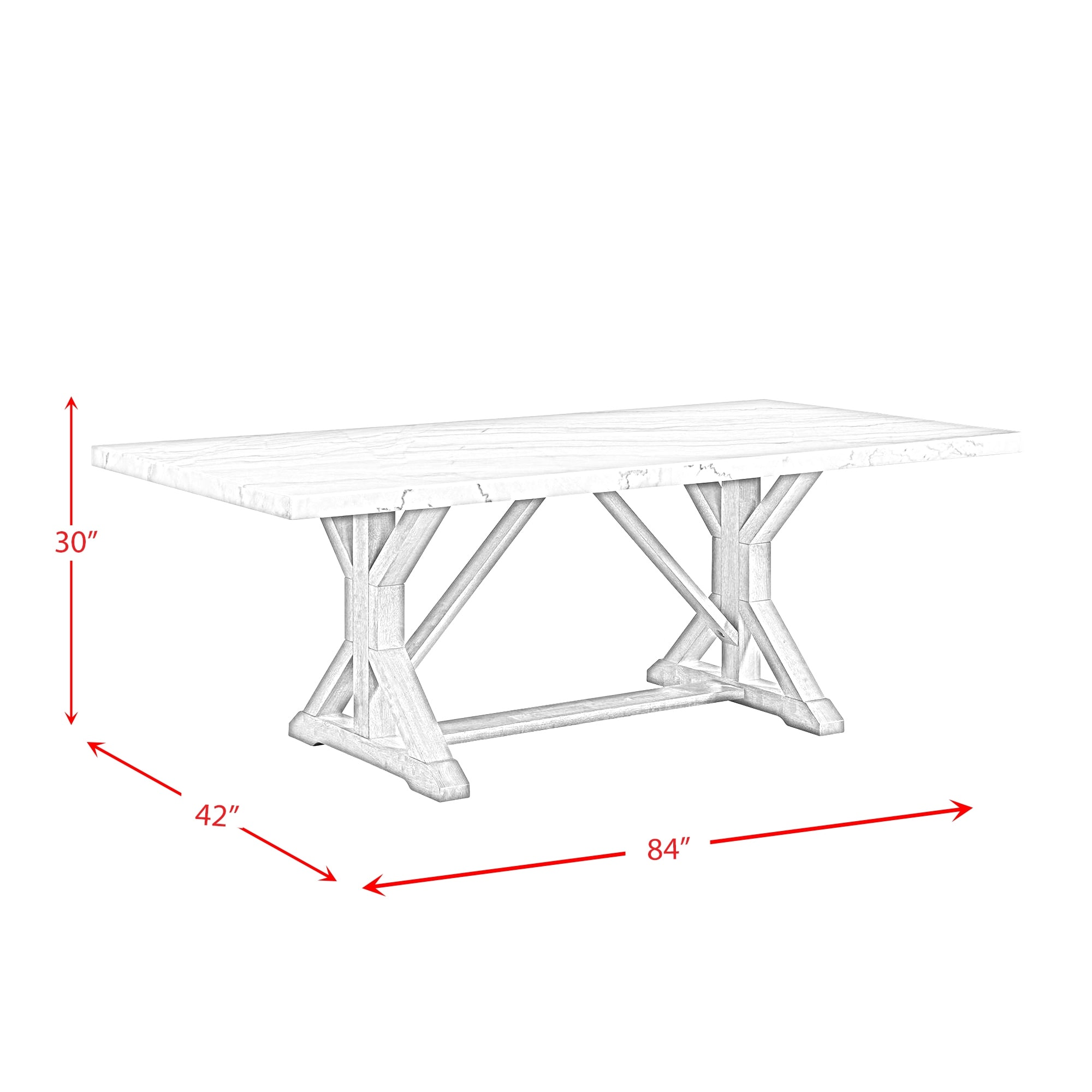 Picket House Furnishings Liam White Marble Rectangular Dining