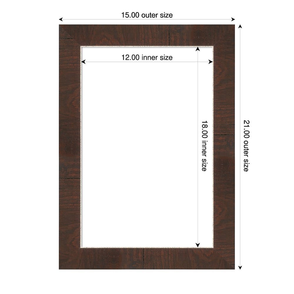 Amanti Art Wildwood Brown Narrow Framed Dry Erase Magnetic Board