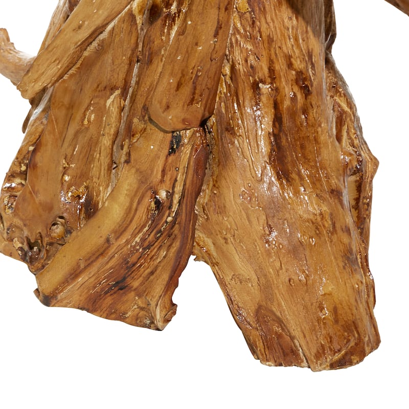 Brown Teak Wood Handmade Horse Decorative Sculpture - 25 x 10 x 23