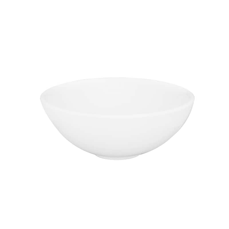 STYLISH 16 inch White Porcelain Round Vessel Bathroom Sink - 16" x 16" x 6 1/4"