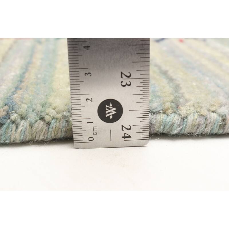 ECARPETGALLERY Hand Loomed Kashkuli Gabbeh Light Blue Wool Rug - 4'0 x 5'9