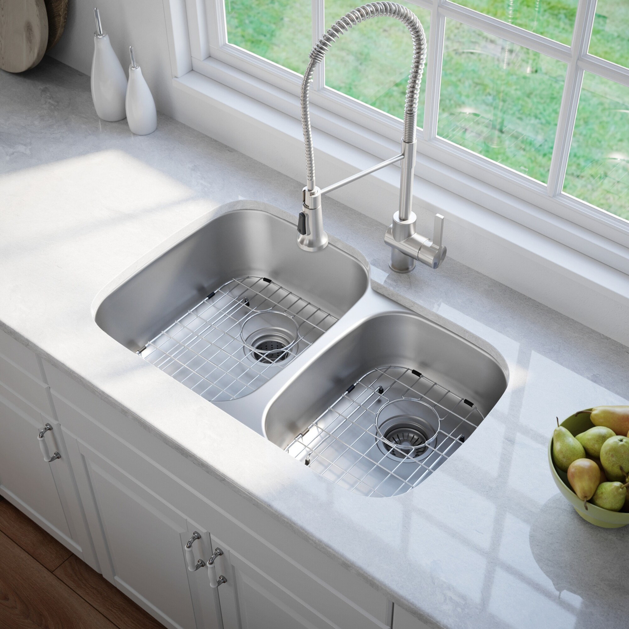 Shop Kraus Premier Stainless Steel 35 Inch 2 Bowl Undermount