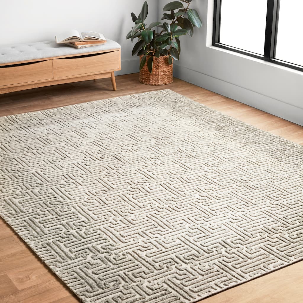 Alexander Home Kanarra Hand-Tufted Greek Modern Wool Area Rug