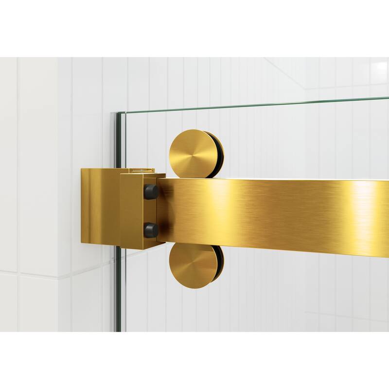 Polaris 60 in. x 60 in. Fully Frameless Glass Sliding Bypass Bathtub Doors with Square Hardware