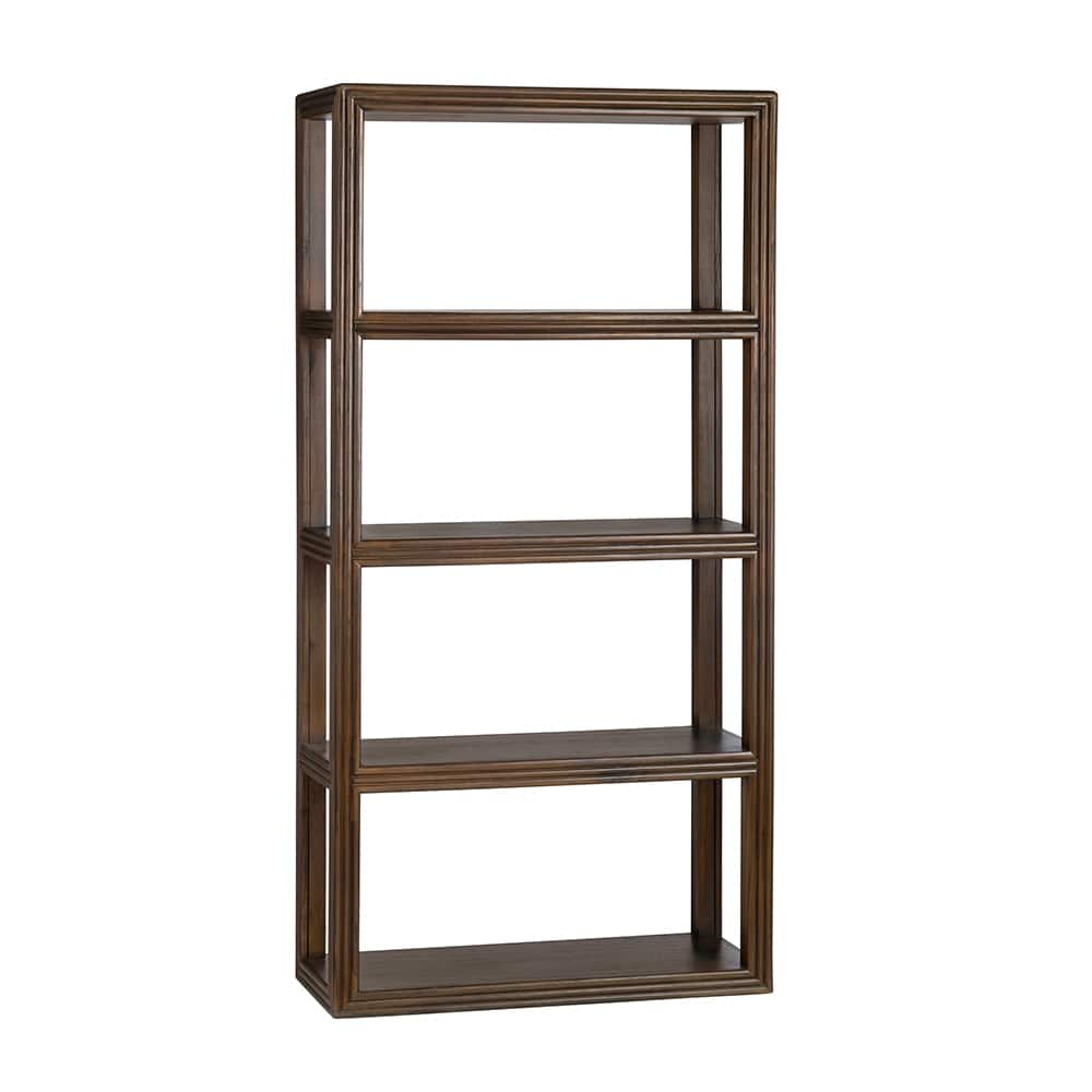 80.25 in. Brown Solid Wood 4 Shelf Etagere_Bookcase