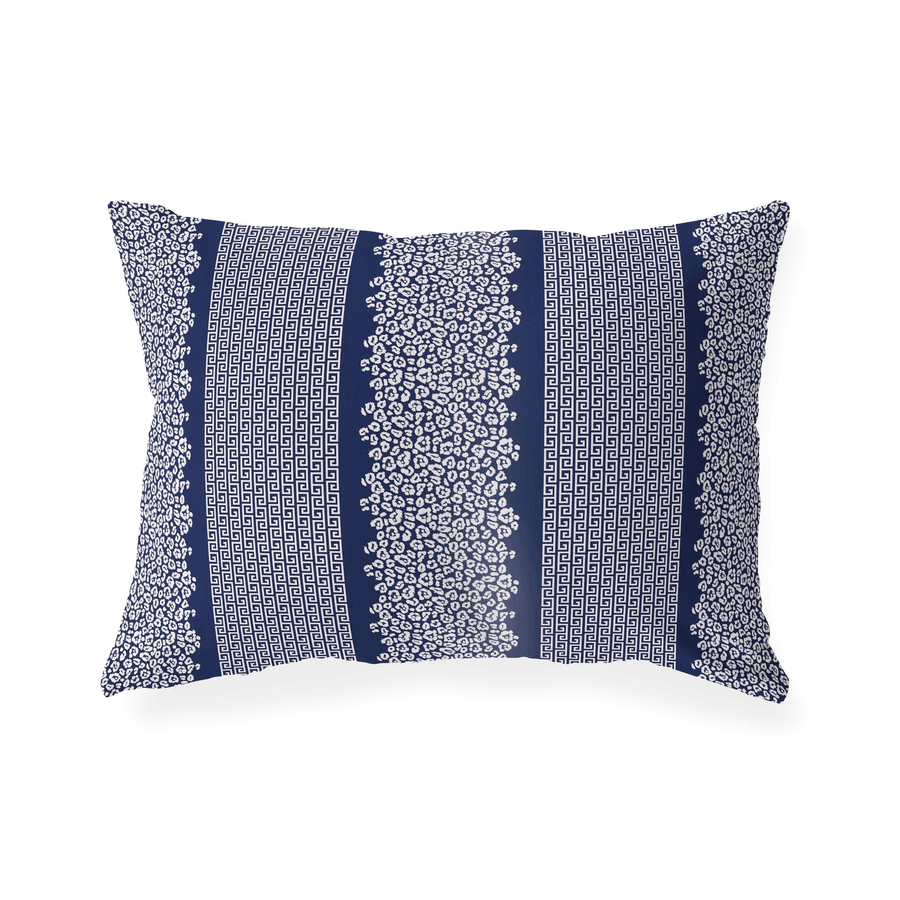 Navy blue and white lumbar sales pillows