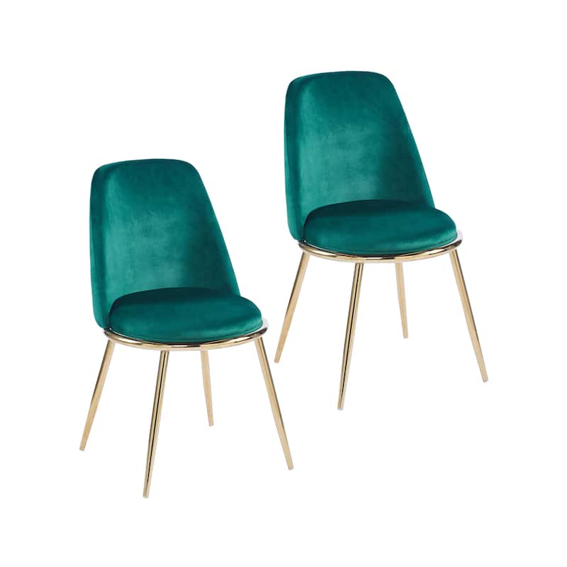 Porthos Home Dani Dining Chairs Set of 2, Velvet Upholstery, Gold Legs