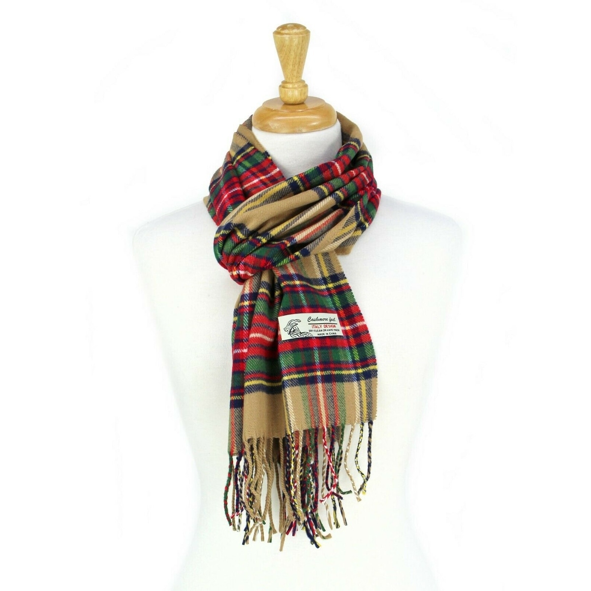 tan check scarf