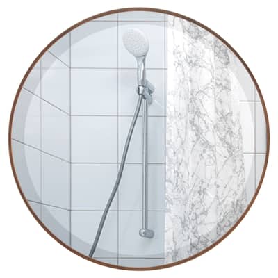 Livingston Framed Round Mirror - Rubbed Bronze - Rubbed Bronze