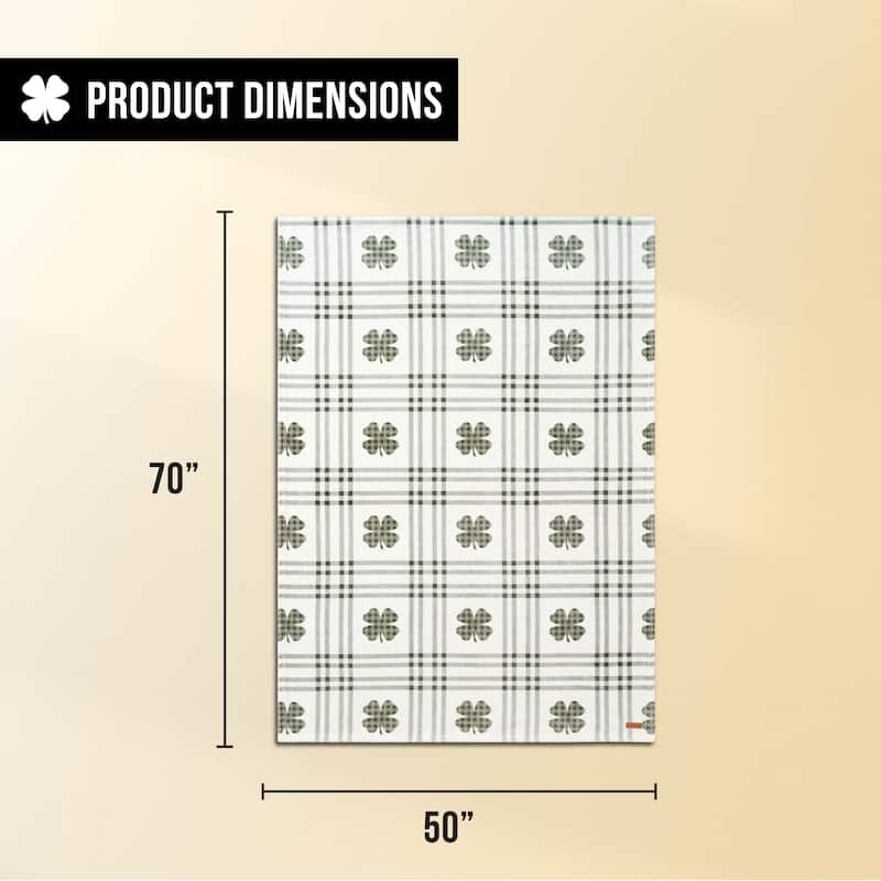 Lucky Brand Lucky Clovers Plush Throw Blankets