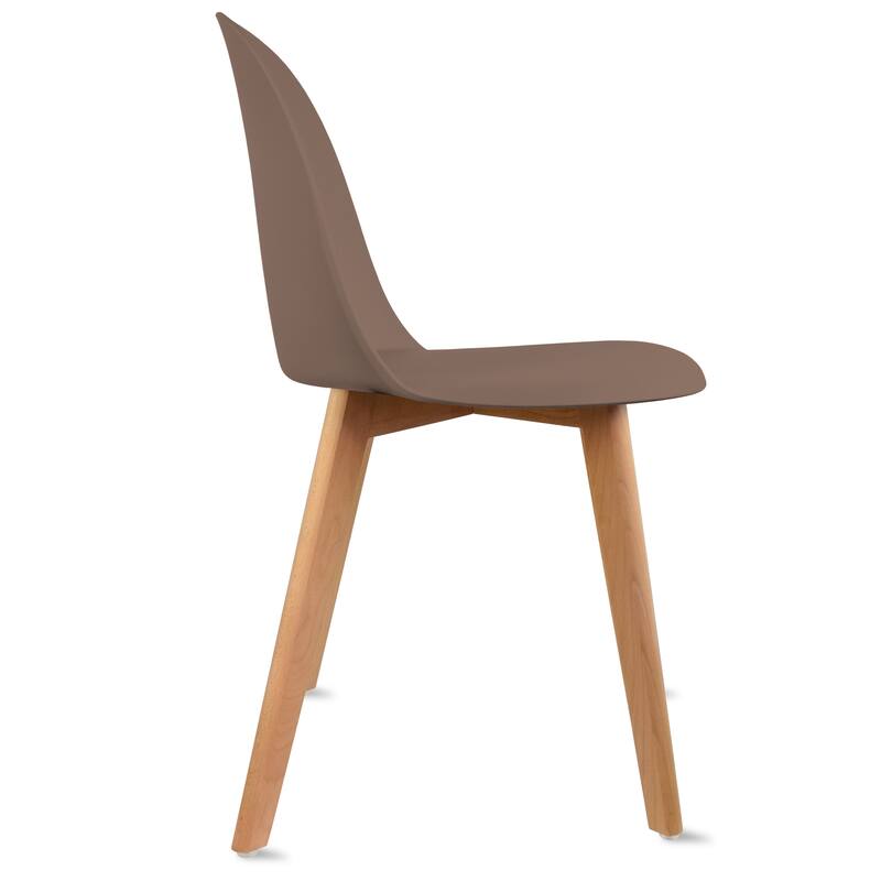 Set of 2 Plastic Dining Side Chair Wood For Event Kitchen Office Event Garden Patio Cafe