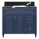 preview thumbnail 40 of 109, Vail 37" Bathroom Vanity with Cultured Marble Top Sink w/ Backsplash in White with White Basin