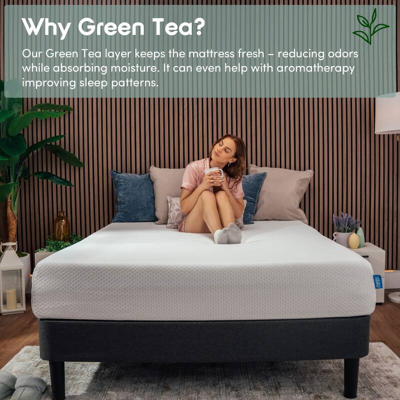 Emperyan 10-Inch Green Tea Graphite Memory Foam Mattress – Cool, Comfortable, Refreshing Sleep