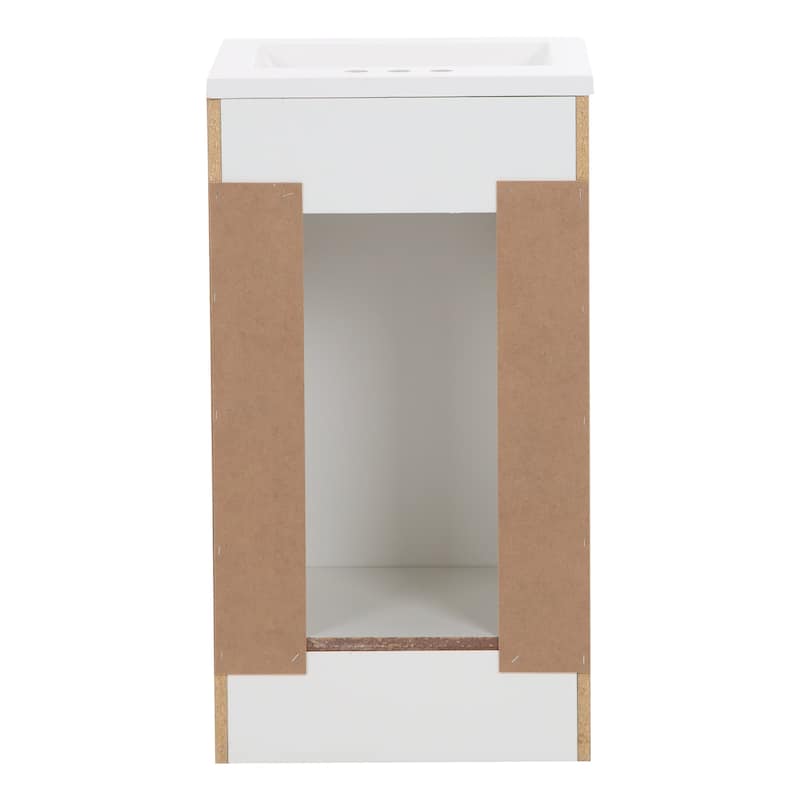 Spring Mill Cabinets Wyre 18" 1-Door Bathroom Vanity With White Sink Top