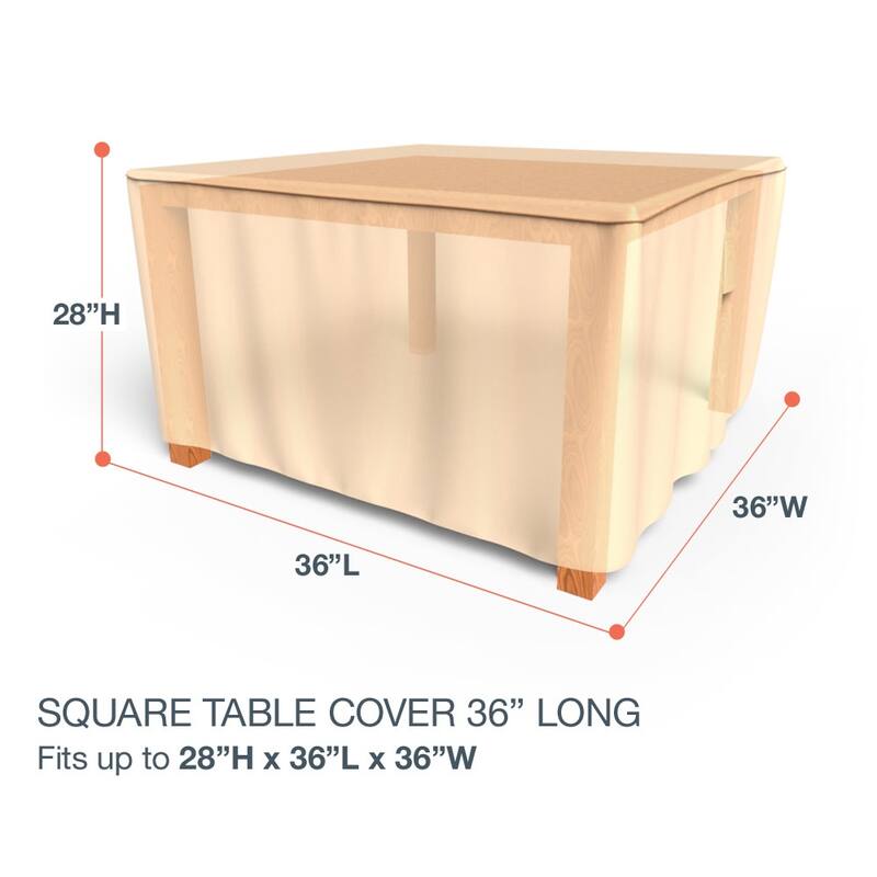 Budge Sedona Tan Outdoor Square Patio Table Cover Multiple Sizes