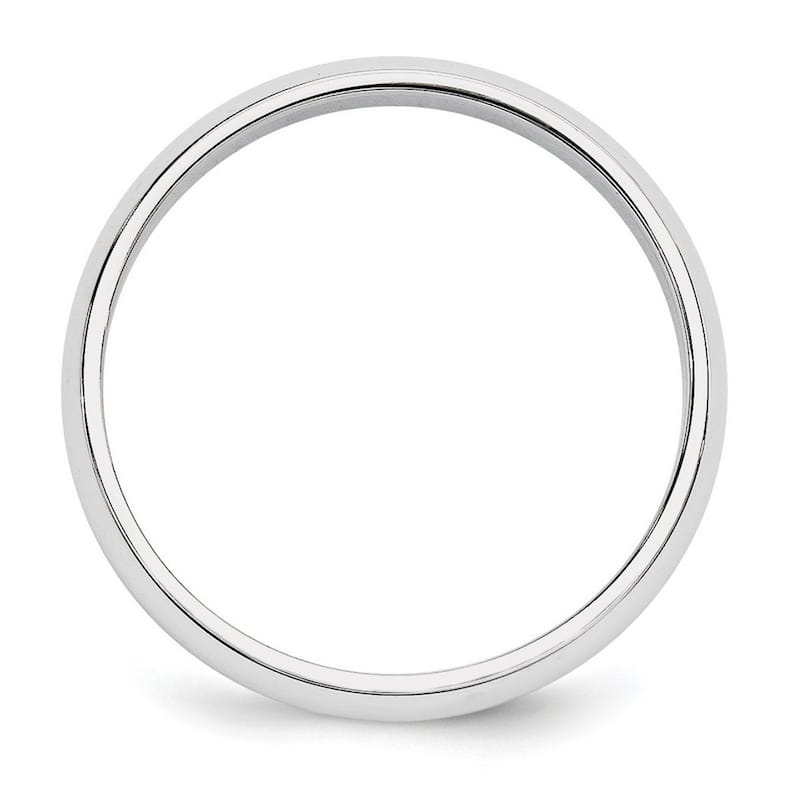 Curata 10k White Gold Unisex 5 mm Half-Round Light Wedding Band (sizes 4-14)