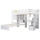 preview thumbnail 27 of 32, Twin over Twin Loft Bed L-Shaped Bunk Bed with Desk and Storage Shelf, Storage Stairs, Double Door Storage Headboard