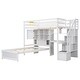 preview thumbnail 24 of 26, Twin over Twin Loft Bed with Built-in Desk, Staircase, Storage Compartments, Shelves, and Solid Pine Wood Construction, Natural