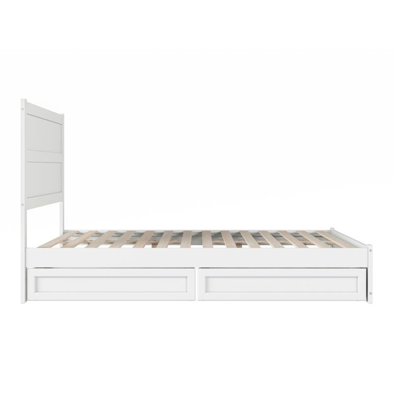 Aveline Wood Platform Bed with Matching Footboard & Storage Drawers