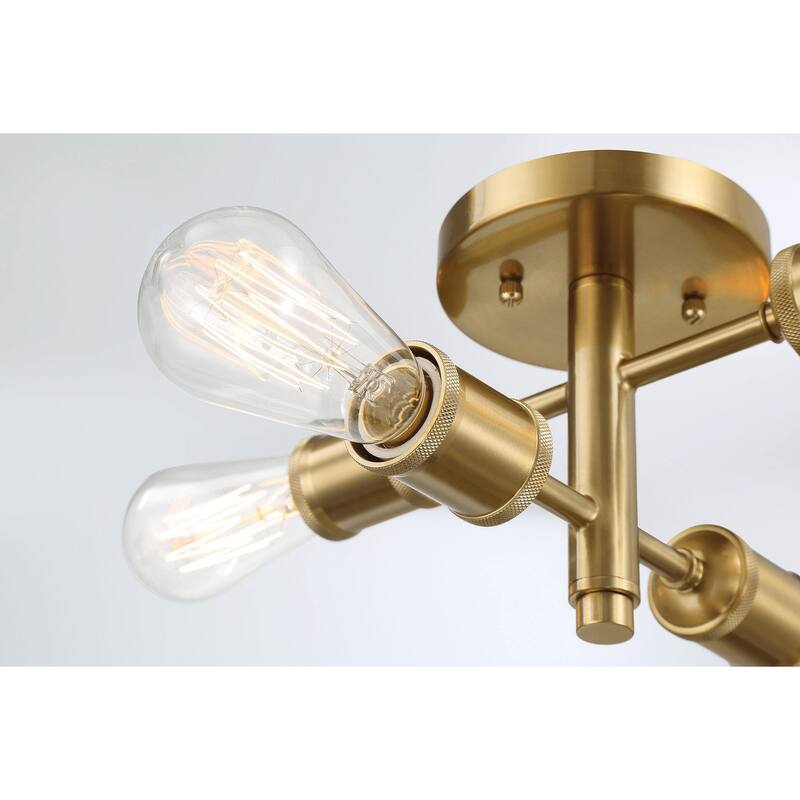 Four Lights Semi Flush Mount Hallway Kitchen Bedroom Living Room Ceiling Pendant 11"W × 6.5"H