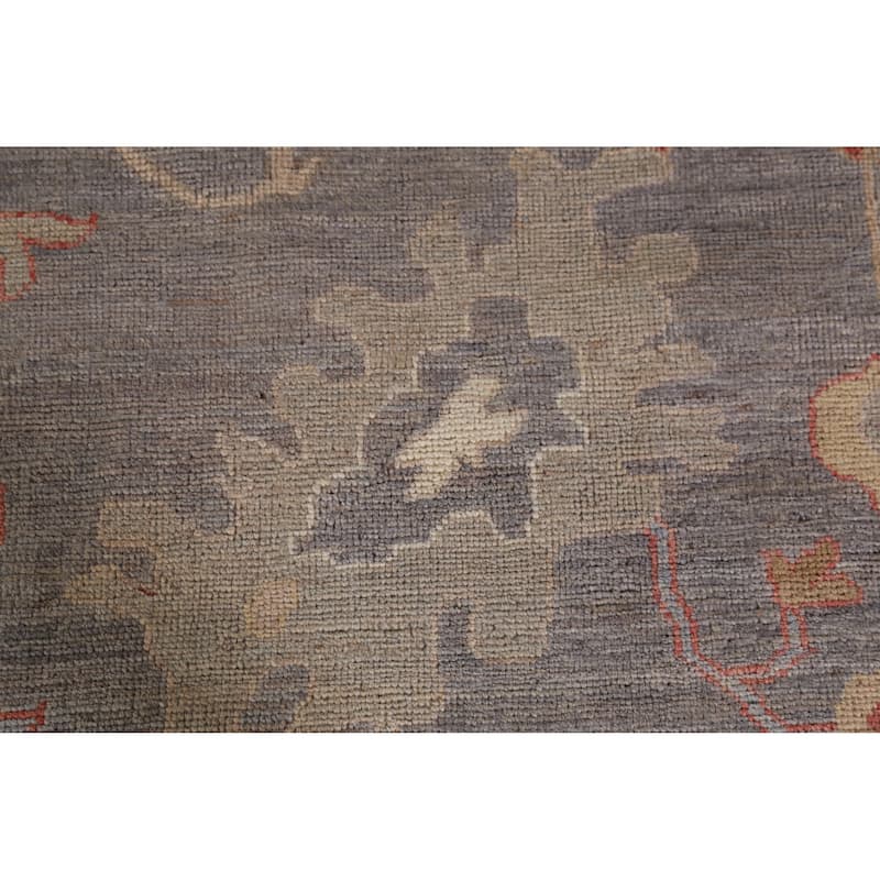 Hand Knotted Oriental 100% Wool Carpet Transitional All-Over Greys & Charcoal Oushak Area Rug - 9' 9'' X 8' 0''