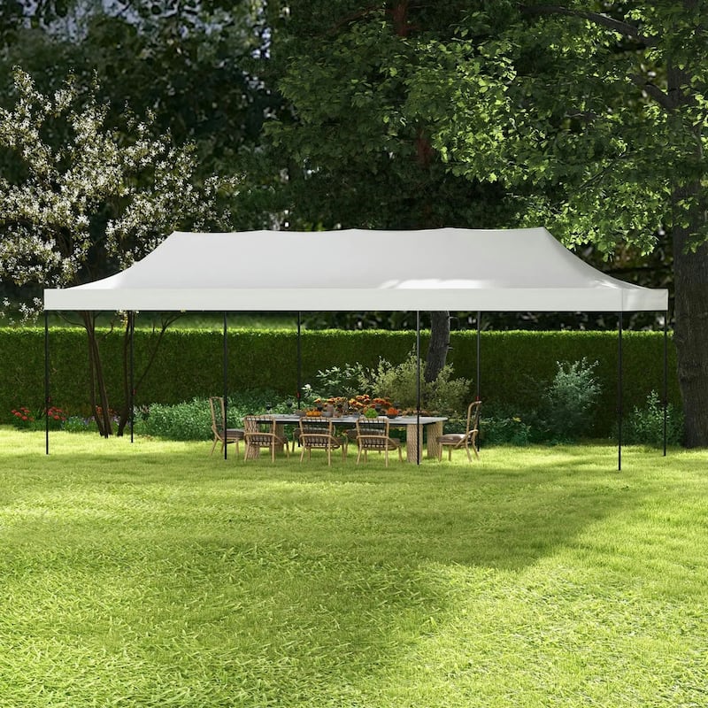 9.5'x28' Pop Up Canopy Tent,Height Adjustable,Carry Bag and Sand Bags