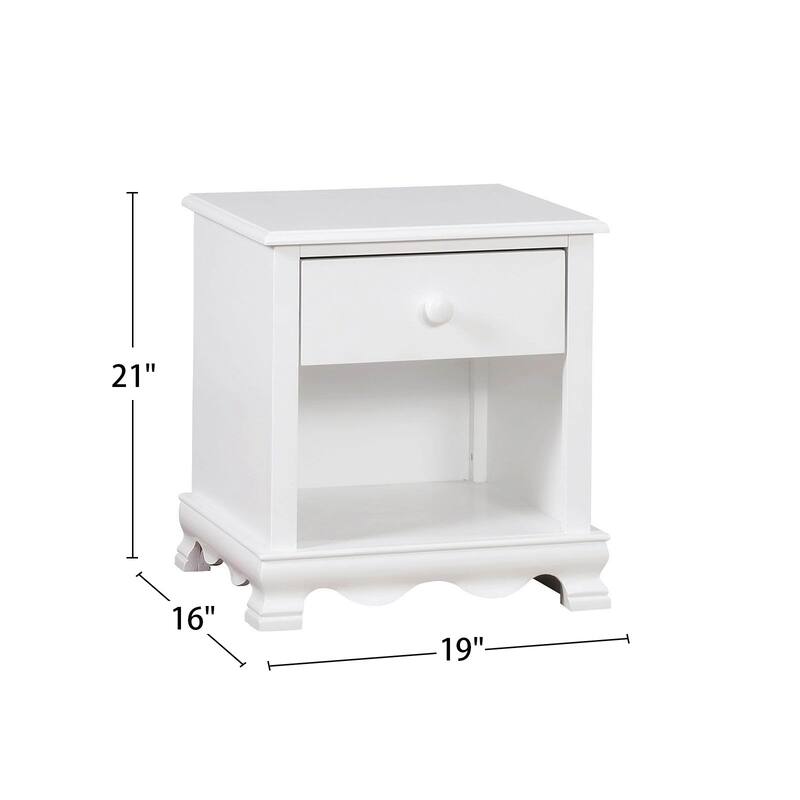 Wooden Nightstand with Bottom Shelf